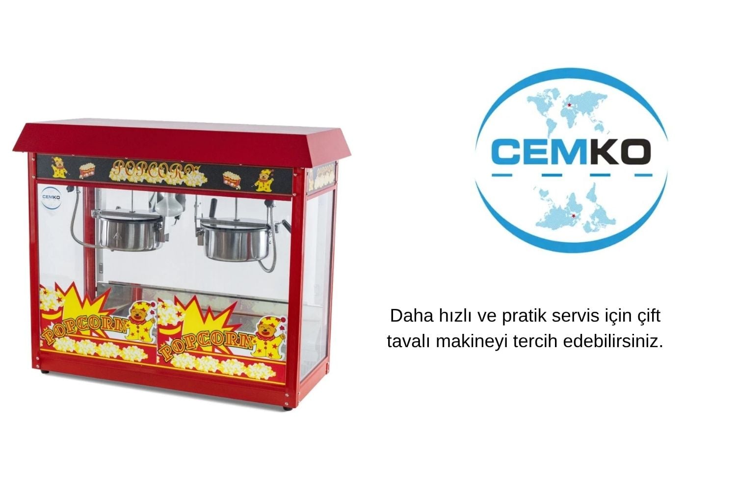 Mısır patlatma makinesi Çift tavalı