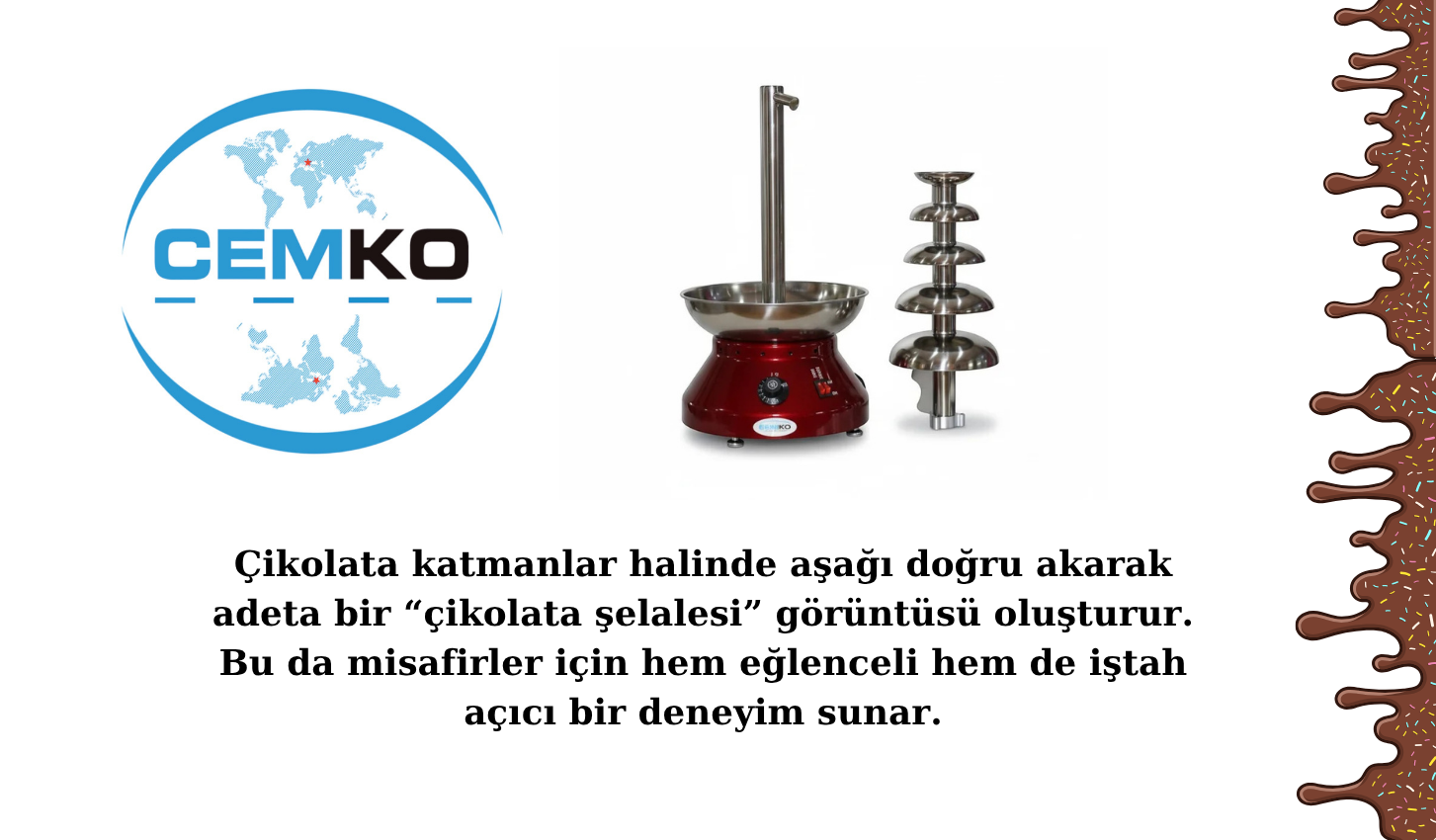 Çikolata Çeşmesi ve 5 Katlı Çikolata Şelalesi Makinesi İki Özellik Bir Arada