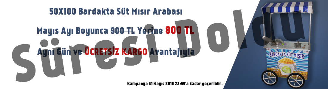 Seyyar Bardakta Mısır Arabası 50X100