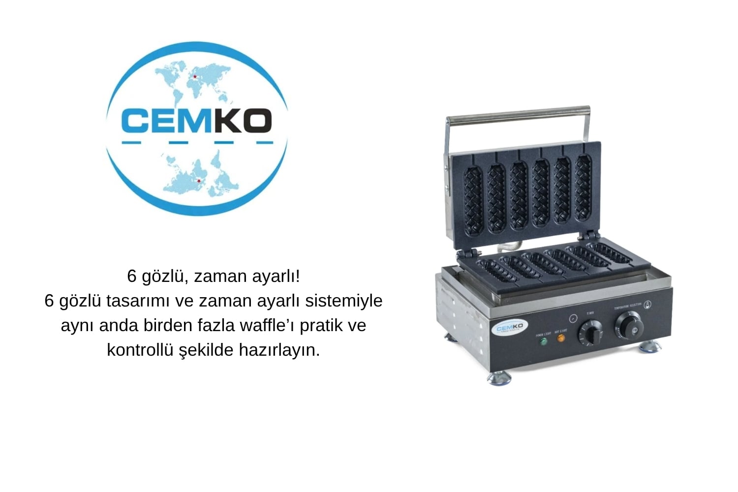 çubukta waffle makinesi 6 lı
