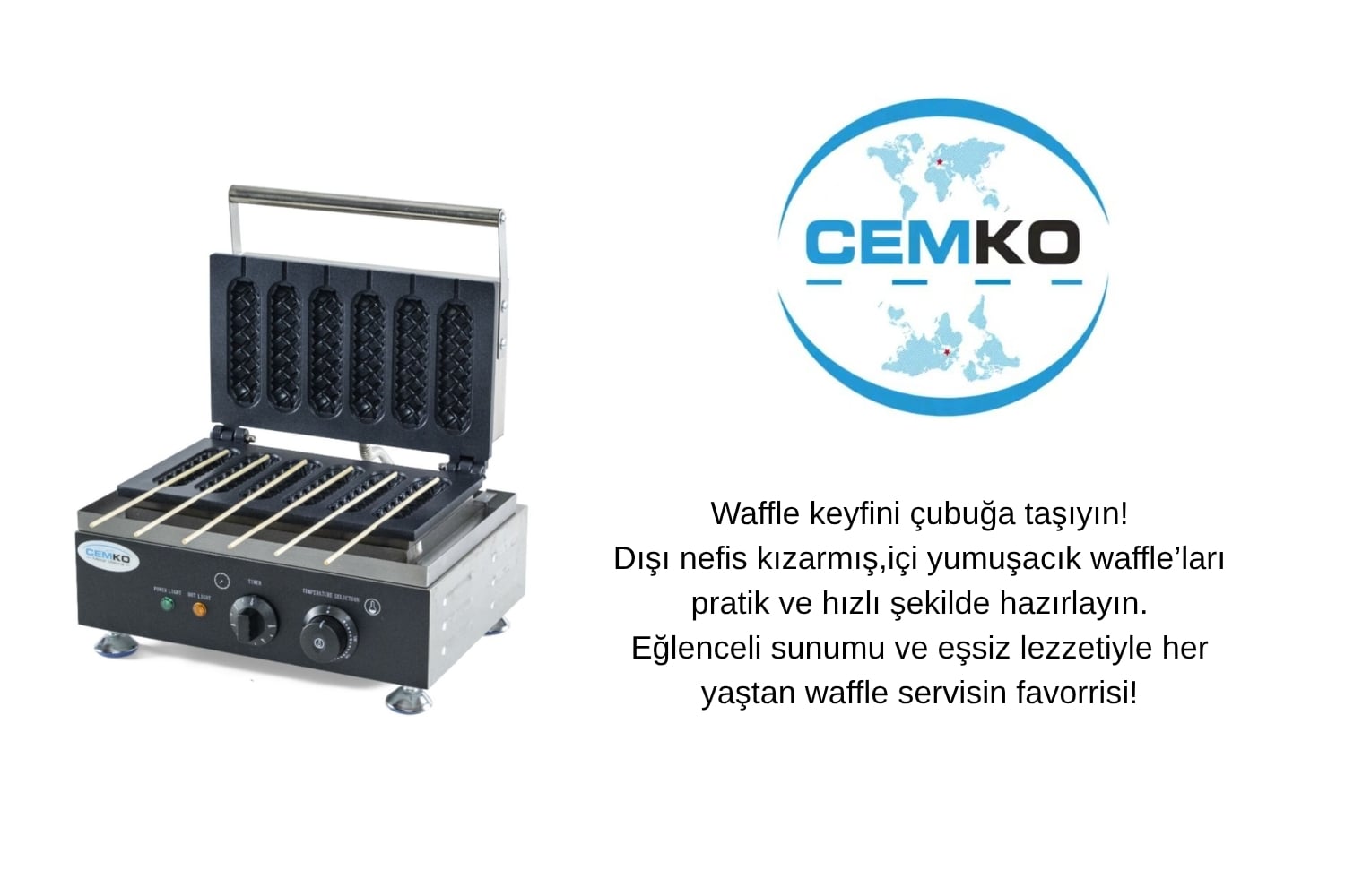 Çubukta Waffle Makinesi 6 lı
