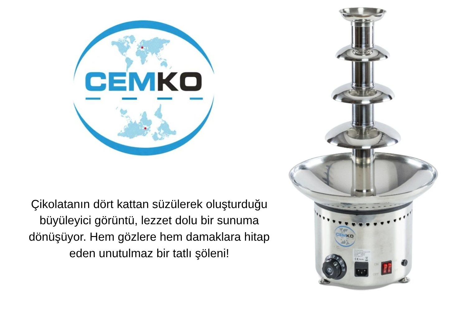 Çikolata şelalesi makinesi 4 katlı