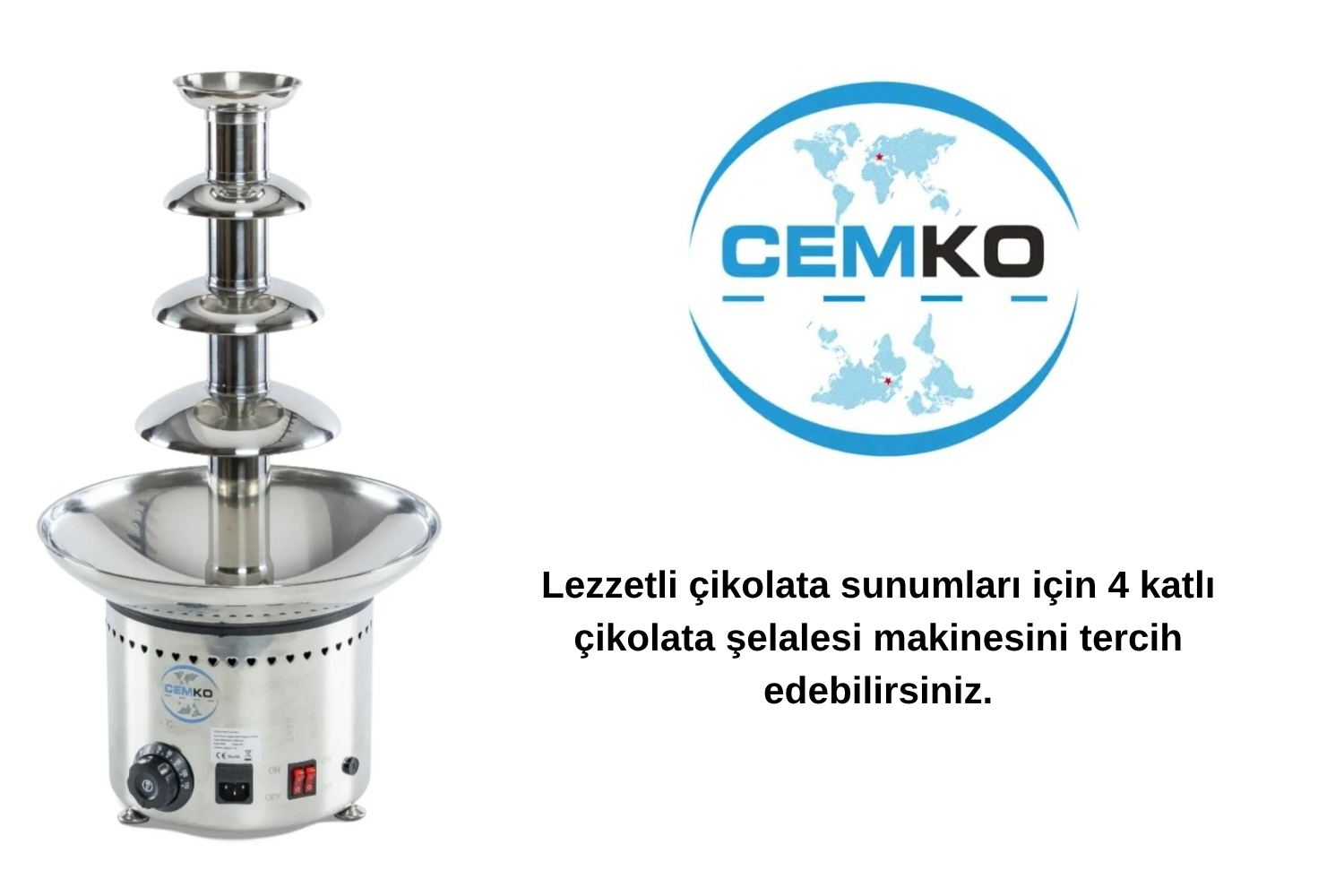 Çikolata şelalesi makinesi 4 katlı