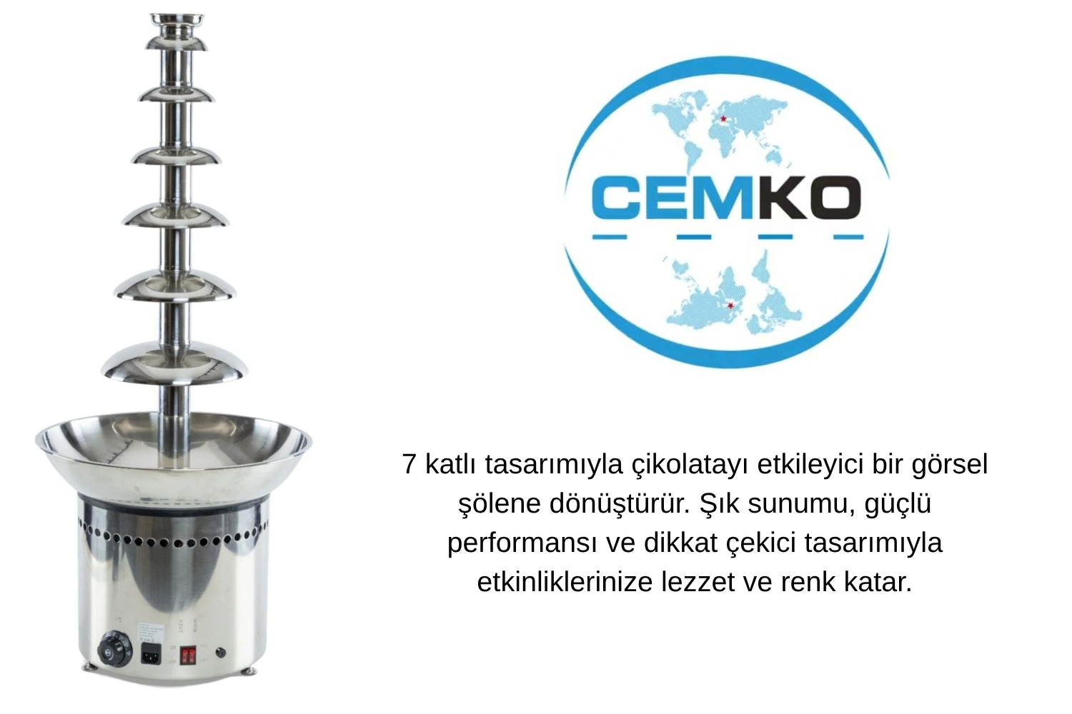 Çikolata şelalesi makinesi 7 katlı