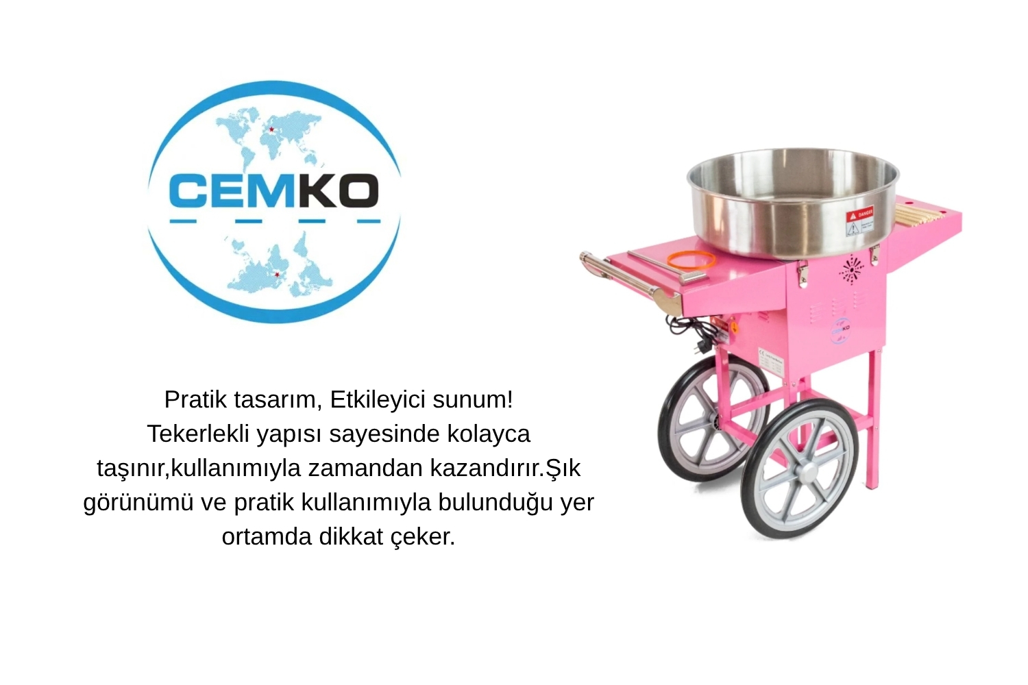 Tekerlekli pamuk şeker arabası_