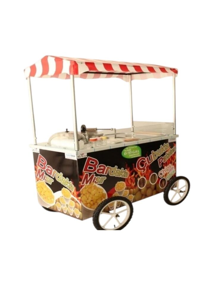 Tekerlekli Çubukta Patates Ve Bardakta Mısır Arabası (Model Şişli)