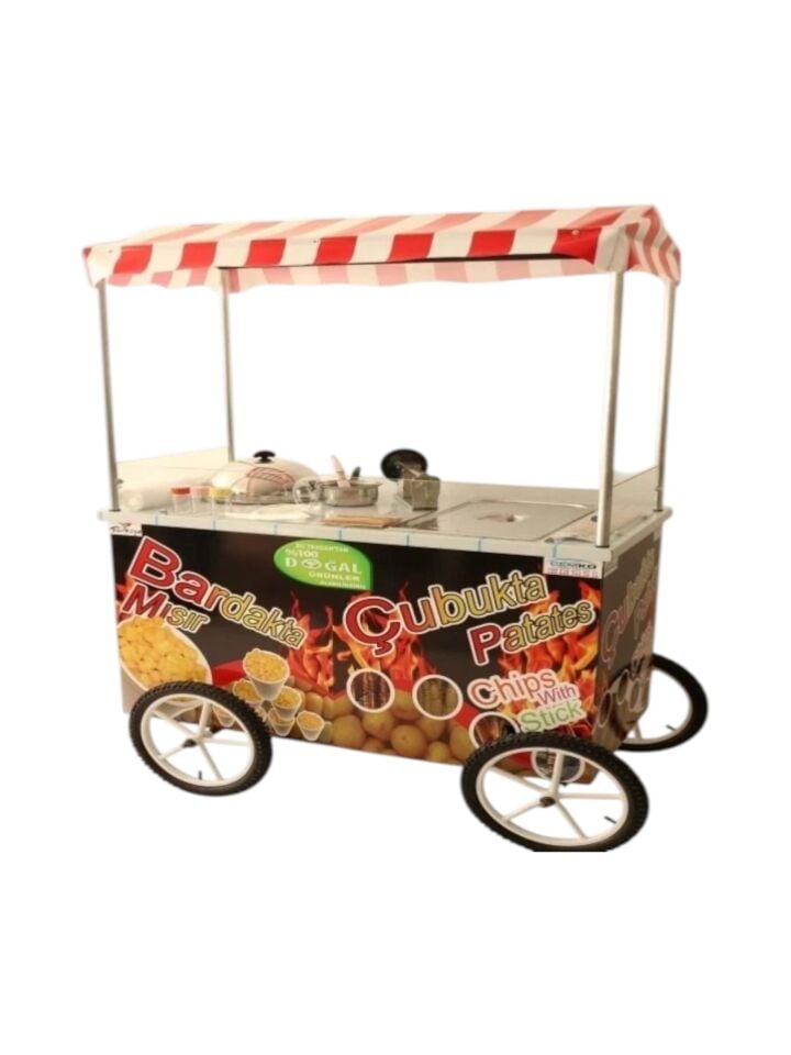 Tekerlekli Çubukta Patates Ve Bardakta Mısır Arabası (Model Şişli)