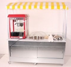 Pamuk Şeker Popcorn ve Bardakta Mısır Arabası (Model Antalya) 65x180