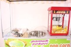 Pamuk Şeker Popcorn ve Bardakta Mısır Arabası (Model Antalya) 65x180