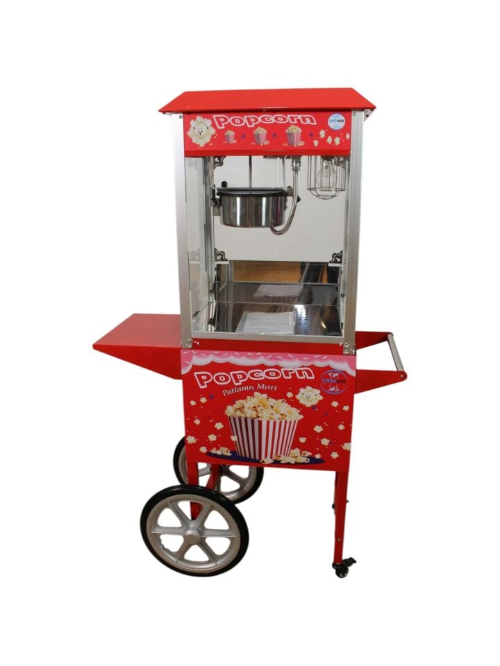 Seyyar Popcorn Mısır Patlatma Makinesi (Model Edremit)