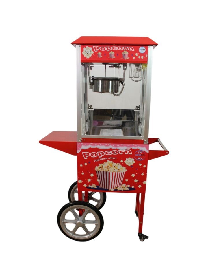 Seyyar Popcorn Mısır Patlatma Makinesi (Model Edremit)