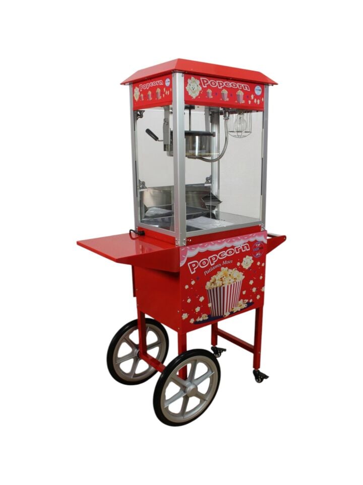 Seyyar Popcorn Mısır Patlatma Makinesi (Model Edremit)