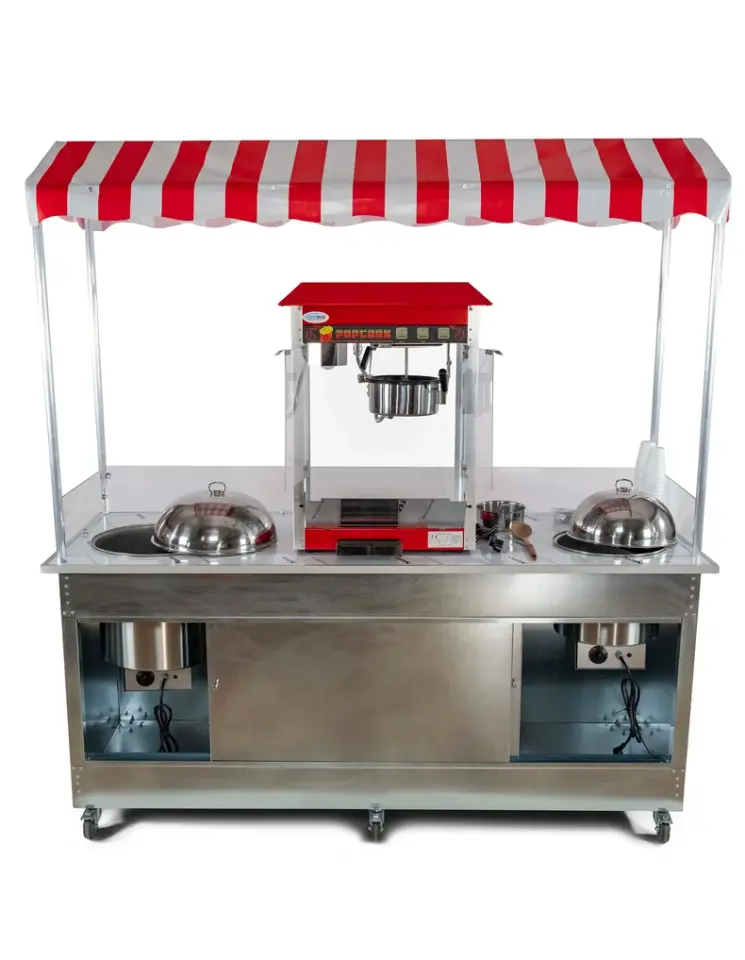 Popcorn Mısır Patlatma, Koçan Mısır ve Bardakta Mısır Tezgahı (Model Ayvalık) 65x180