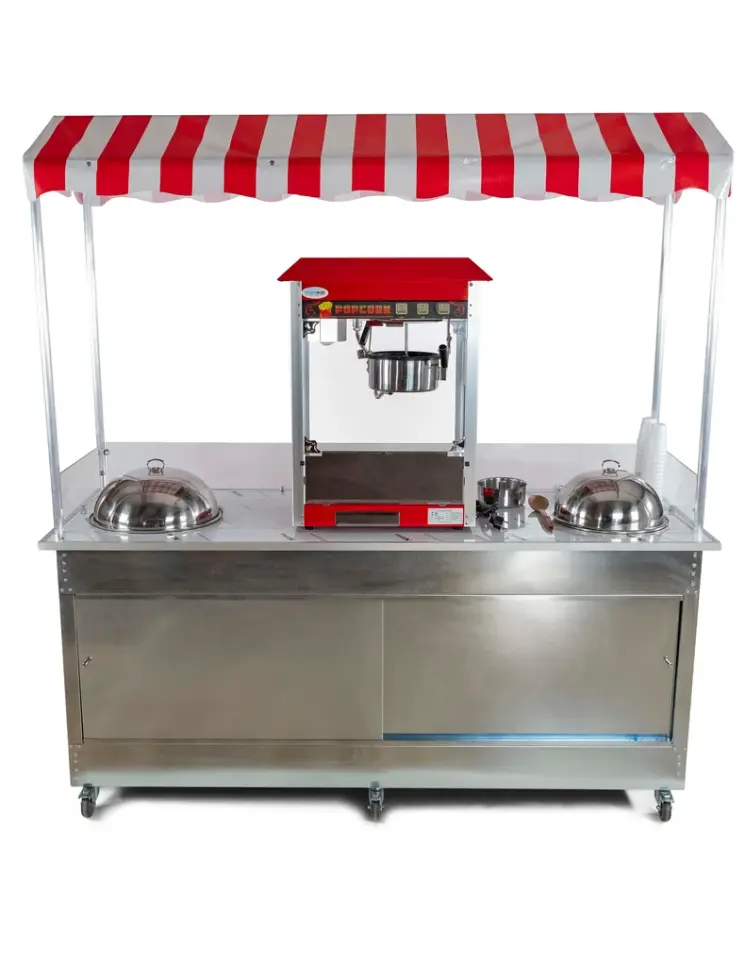 Popcorn Mısır Patlatma, Koçan Mısır ve Bardakta Mısır Tezgahı (Model Ayvalık) 65x180