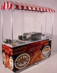 Hot Dog Çubukta Patates ve Bardakta Mısır Standı (Model Çeşme) 65X180