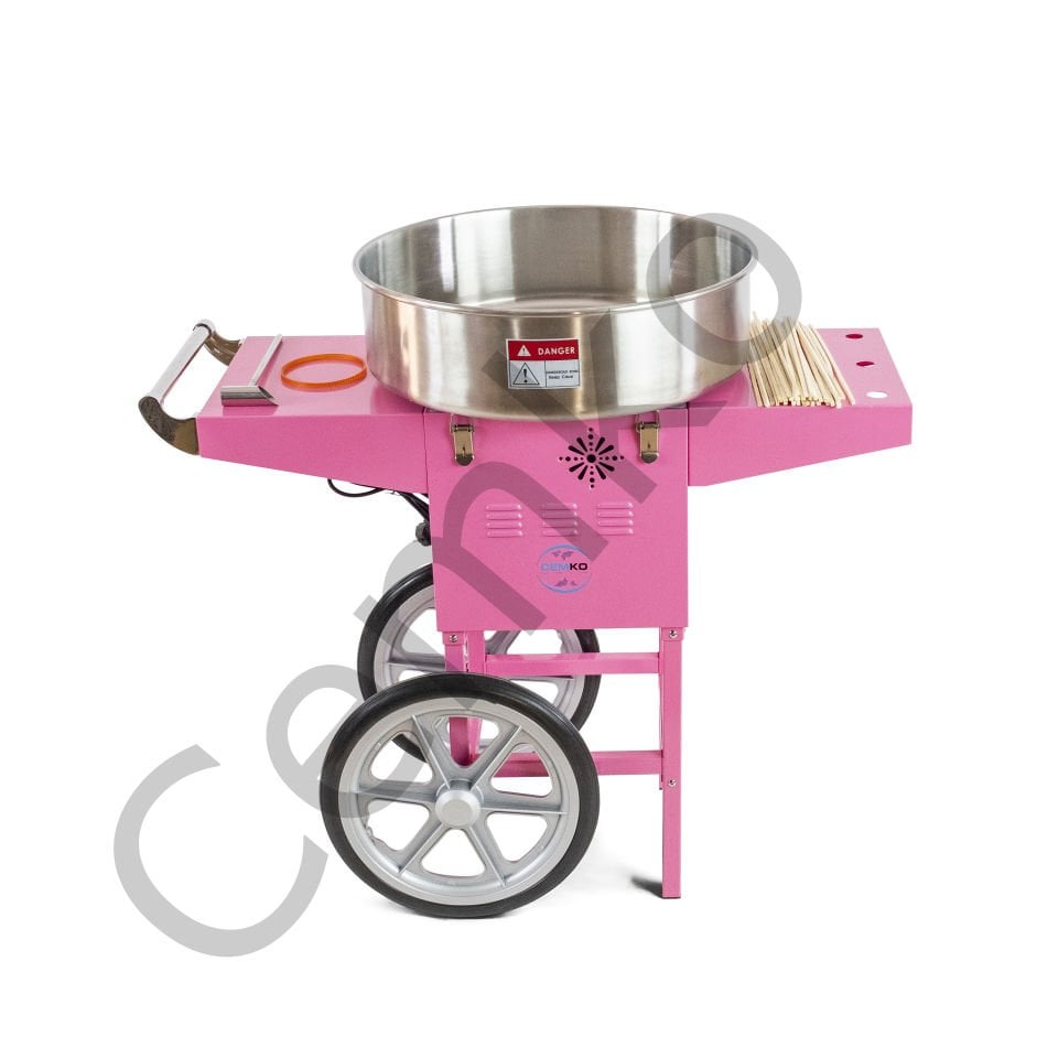 Tekerlekli Pamuk Şeker Arabası (ÜRÜNDE FANUS YOKTUR) (Model Fethiye)