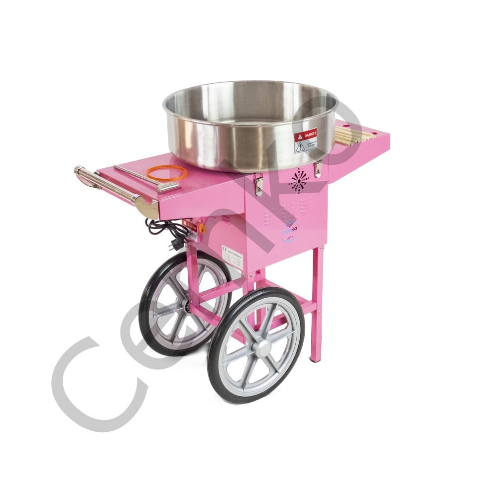 Tekerlekli Pamuk Şeker Arabası (ÜRÜNDE FANUS YOKTUR) (Model Fethiye)