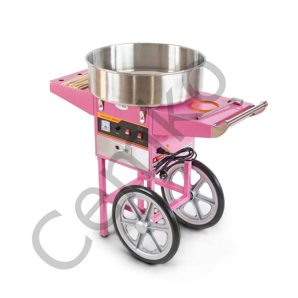 Tekerlekli Pamuk Şeker Arabası (ÜRÜNDE FANUS YOKTUR) (Model Fethiye)