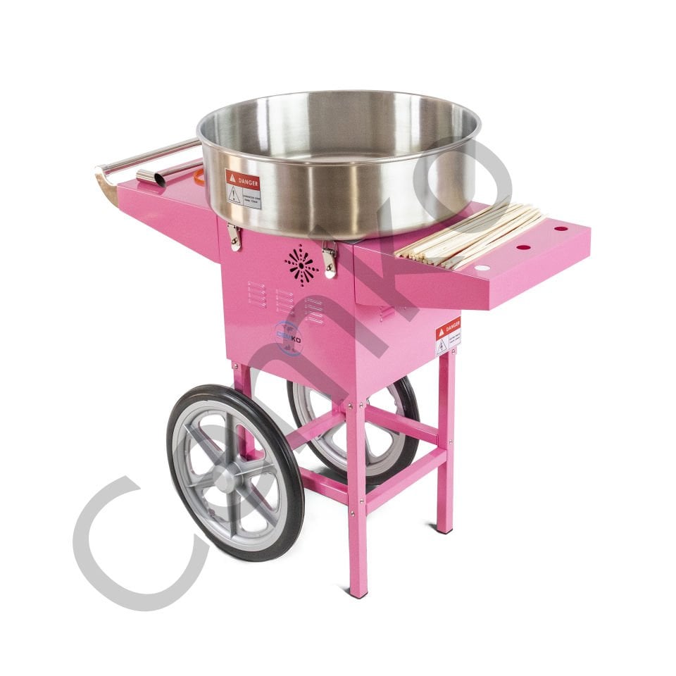 Tekerlekli Pamuk Şeker Arabası (ÜRÜNDE FANUS YOKTUR) (Model Fethiye)