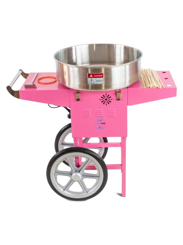 Tekerlekli Pamuk Şeker Arabası (ÜRÜNDE FANUS YOKTUR) (Model Fethiye)