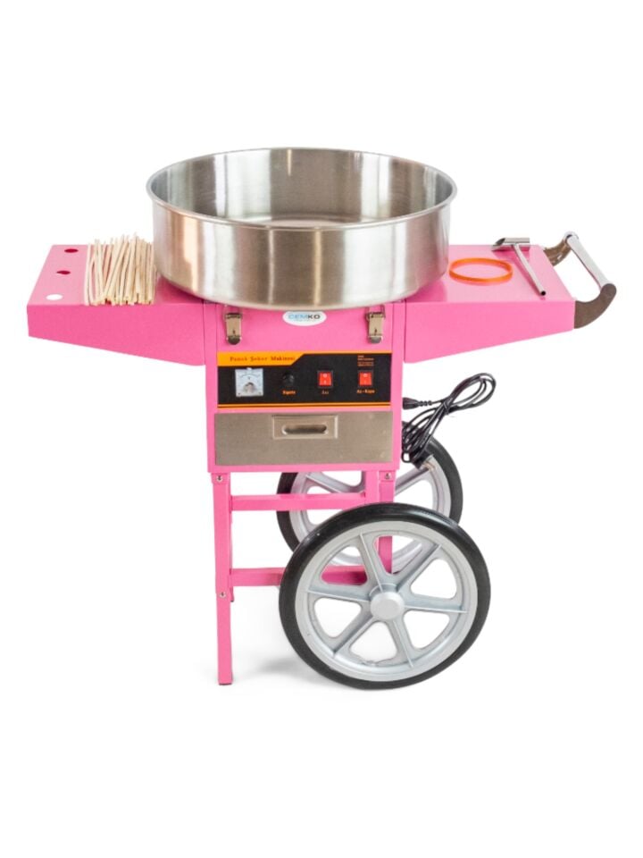 Tekerlekli Pamuk Şeker Arabası (ÜRÜNDE FANUS YOKTUR) (Model Fethiye)