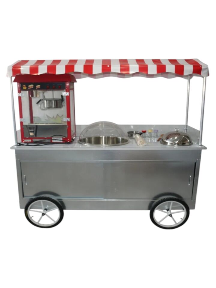 Popcorn Pamuk Şeker ve Bardakta Mısır Arabası 65x180 (Model Marmaris)