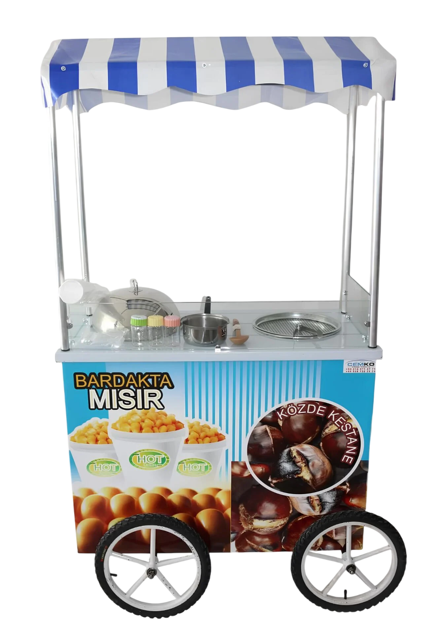 Tekerlekli Bardakta Mısır ve Közde Kestane Arabası (Model Çankırı)