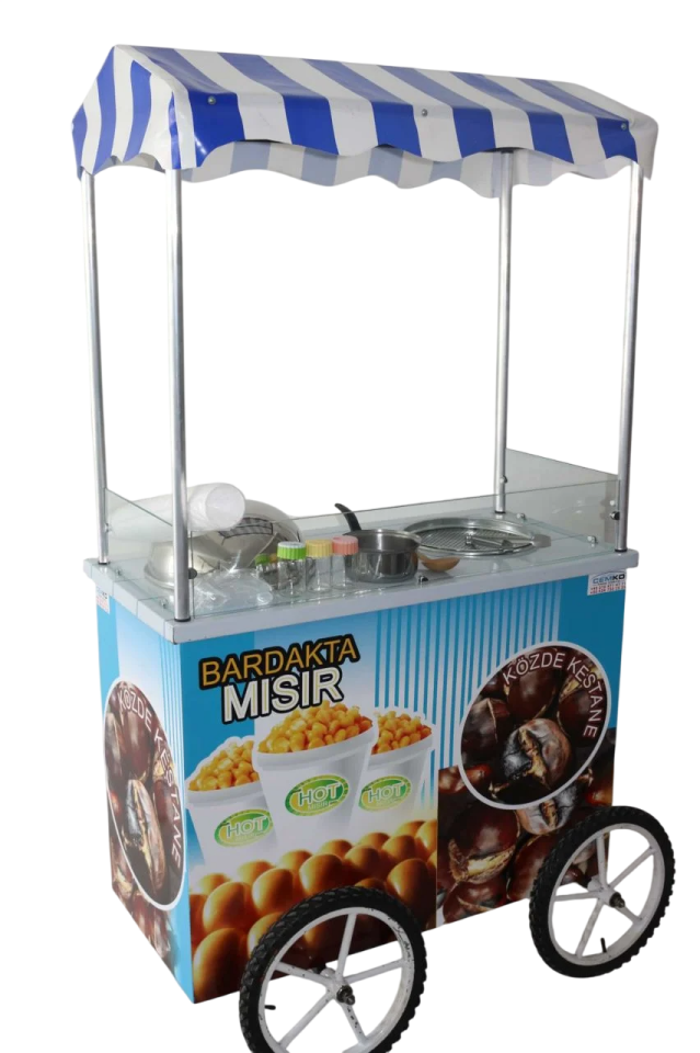 Tekerlekli Bardakta Mısır ve Közde Kestane Arabası (Model Çankırı)