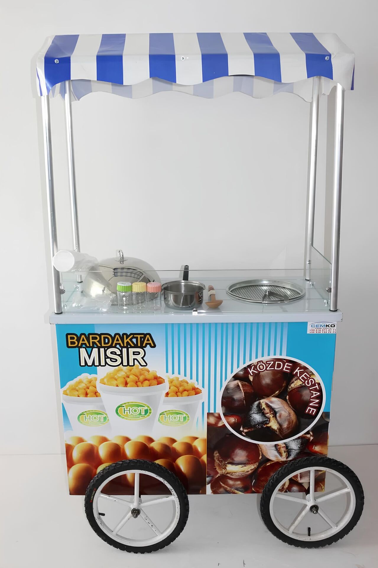 Tekerlekli Bardakta Mısır ve Közde Kestane Arabası (Model Çankırı)