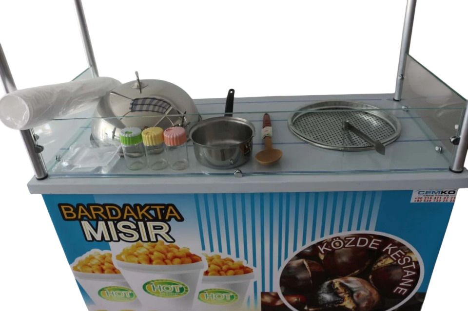 Tekerlekli Bardakta Mısır ve Közde Kestane Arabası (Model Çankırı)