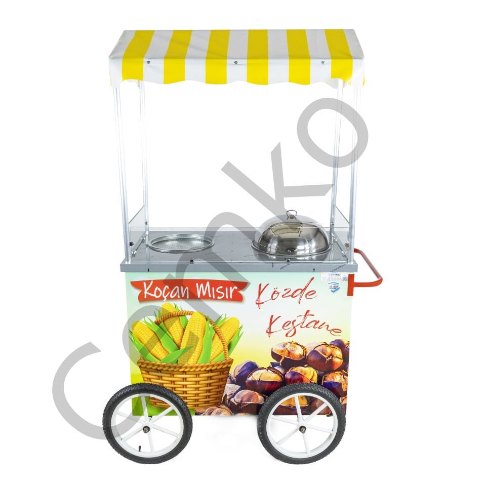 Közde Kestane ve Tüplü Seyyar Koçan Mısır Arabası (Model Denizli)