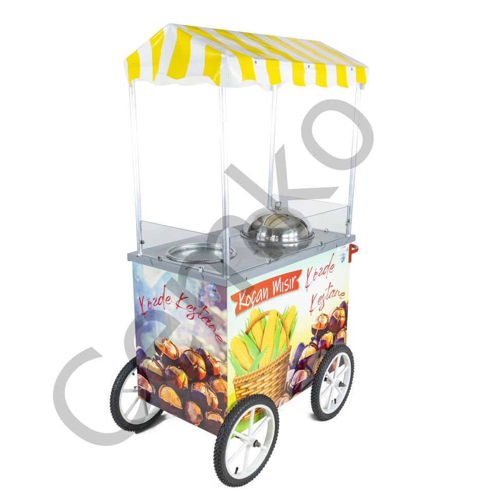 Közde Kestane ve Tüplü Seyyar Koçan Mısır Arabası (Model Denizli)