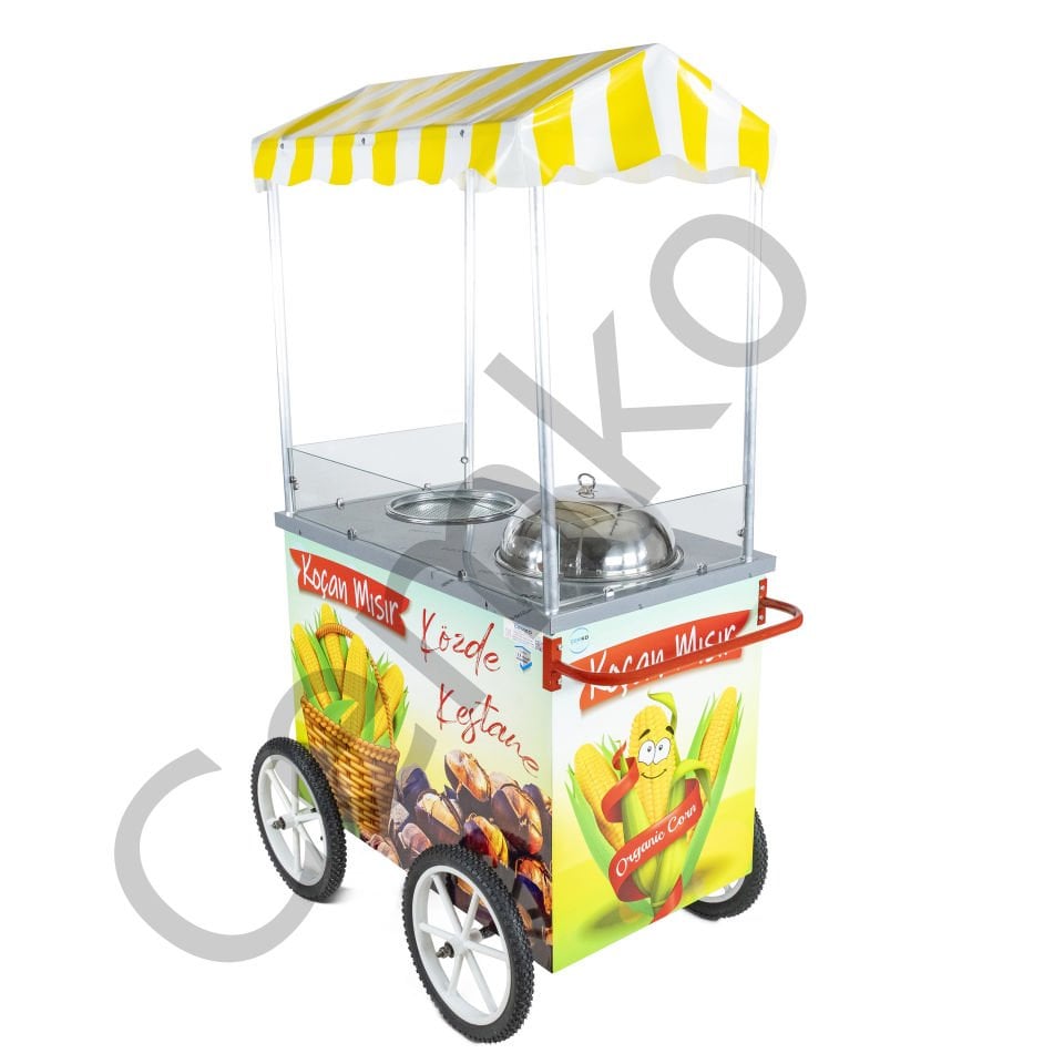 Közde Kestane ve Tüplü Seyyar Koçan Mısır Arabası (Model Denizli)