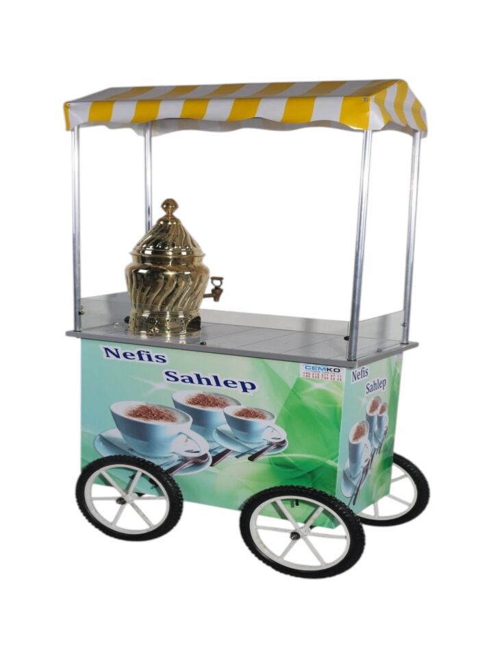 Tekerlekli Tüplü Sıcak Sahlep Tezgahı (Model Erzurum) 60X100