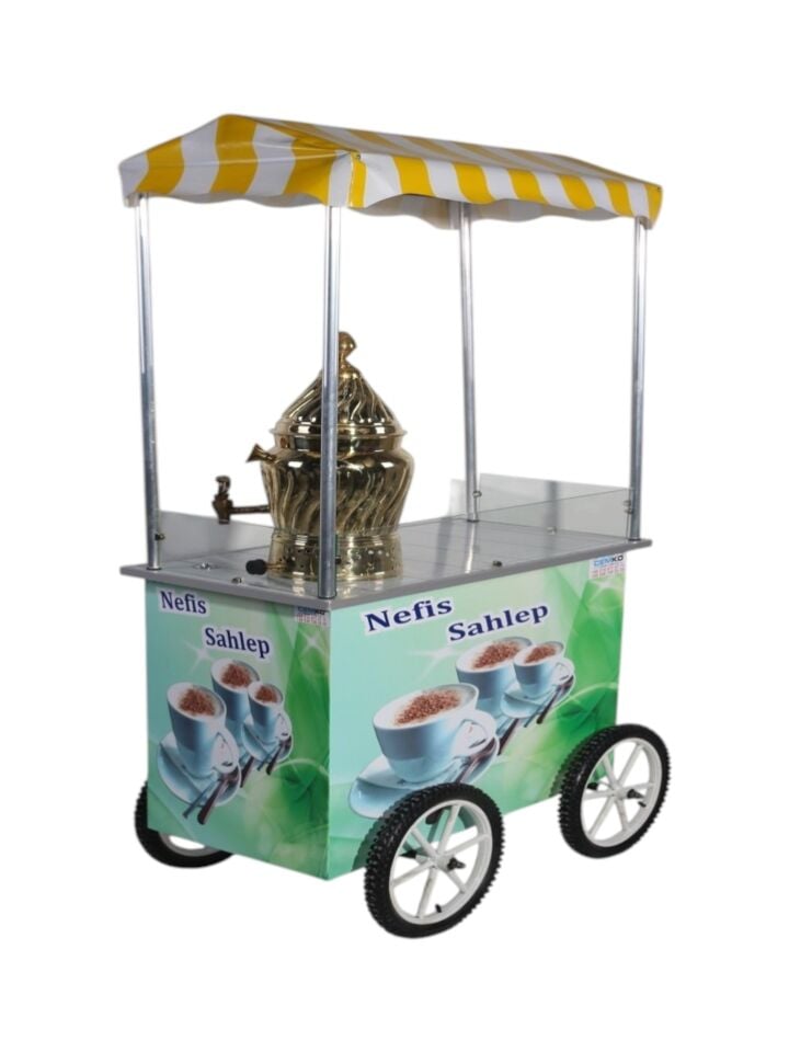 Tekerlekli Tüplü Sıcak Sahlep Tezgahı (Model Erzurum) 60X100