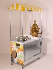 Bakır Sahlep Kazanı ve Bardakta Mısır Arabası (Model Kilis)