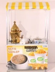 Bakır Sahlep Kazanı ve Bardakta Mısır Arabası (Model Kilis)