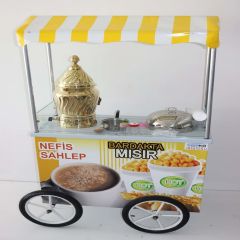 Seyyar Sahlep Kazanı ve Mısır Arabası - Tüplü (Model Aksaray) 60x100