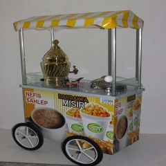 Seyyar Sahlep Kazanı ve Mısır Arabası - Tüplü (Model Aksaray) 60x100