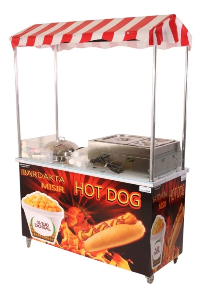 Hotdog Sosisli ve Bardakta Mısır Arabası (Model Kırşehir)