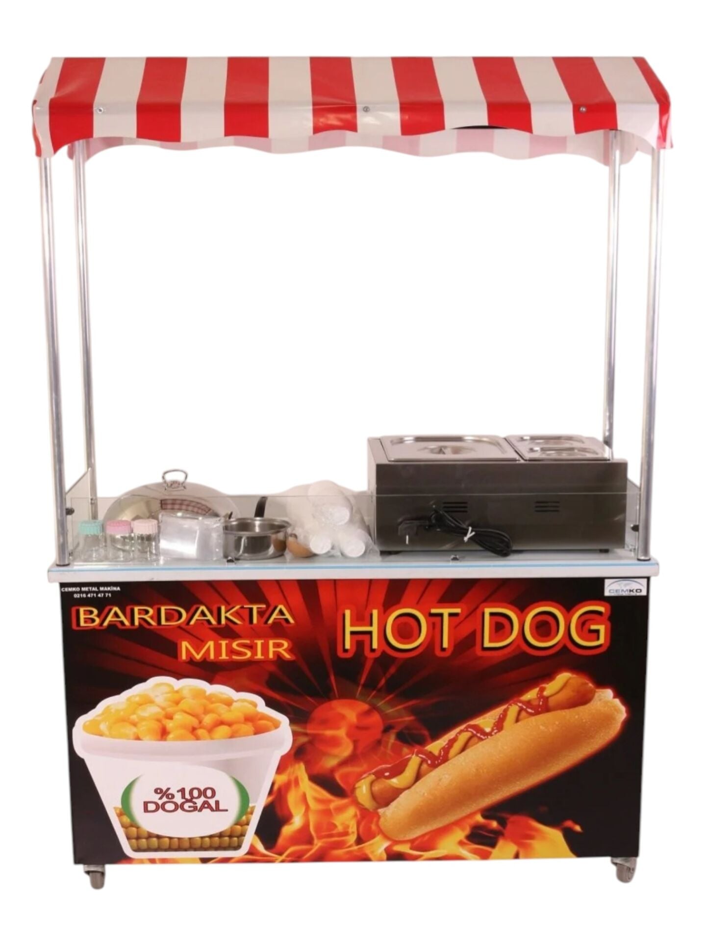 Hotdog Sosisli ve Bardakta Mısır Arabası (Model Kırşehir)