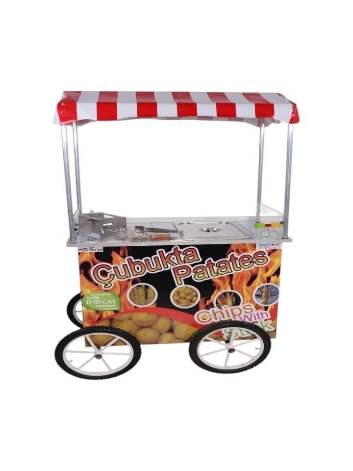 Tekerlekli Çubukta Patates Arabası (Model Side) 60x100 TÜPLÜ MODEL