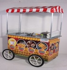 Tekerlekli Bardakta Mısır Koçan Mısır ve Közde Kestane Mısır Arabası (Model Alanya)