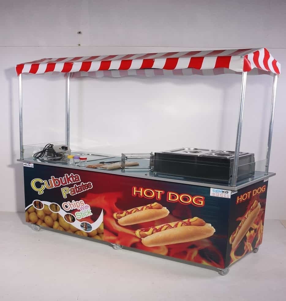 Çubukta Patates ve Hotdog Arabası (Model Dalyan) 65x180