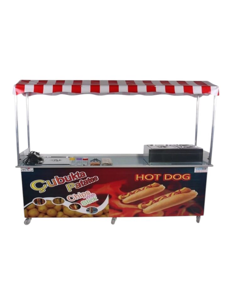 Çubukta Patates ve Hotdog Arabası (Model Dalyan) 65x180
