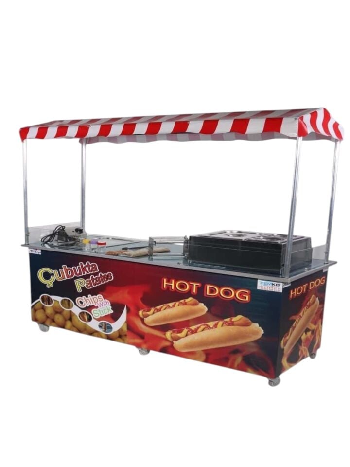 Çubukta Patates ve Hotdog Arabası (Model Dalyan) 65x180