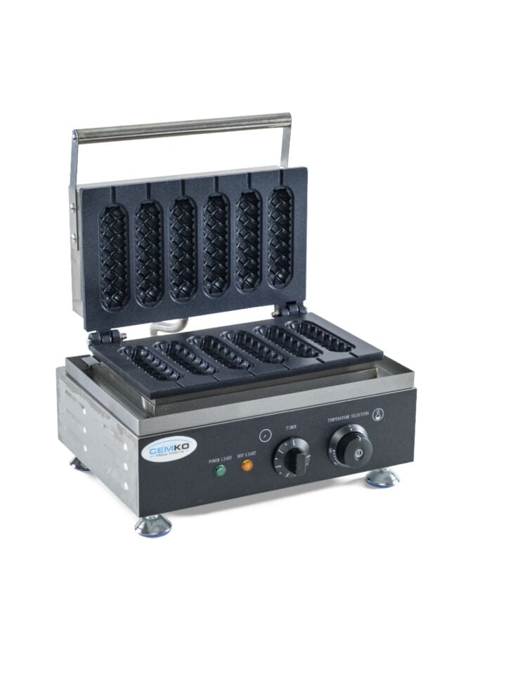 Çubukta Waffle Makinası 6 Gözlü Zaman Ayarlı Türkiyede İlk ve Tek (Model Torbalı)