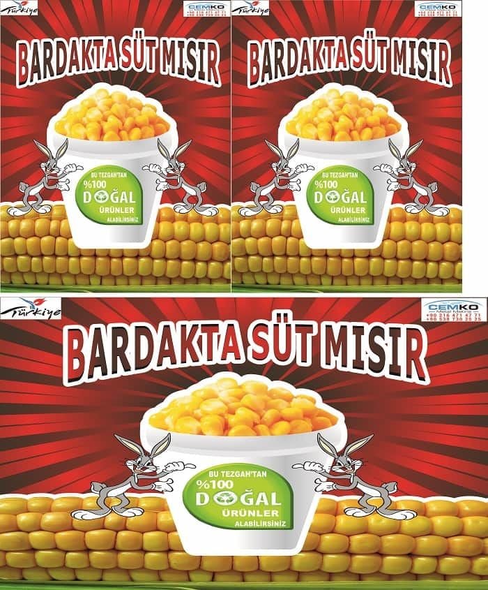 Mısır Arabası Reklamı 60x100 Model Kırmızı