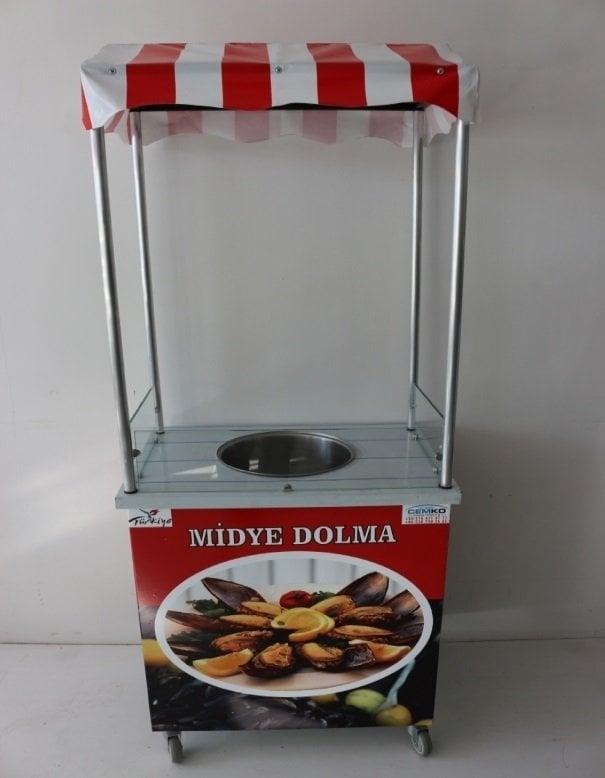 Isıtmalı Midye Dolma Arabası (Model İstinye) 50x70