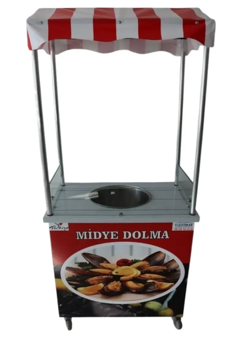 Isıtmalı Midye Dolma Arabası (Model İstinye) 50x70